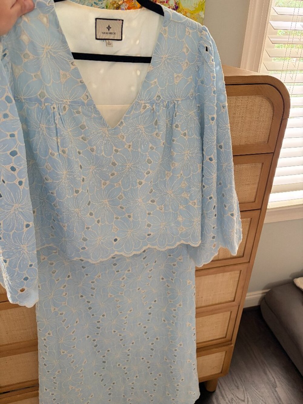 Tuckernuck Airy Blue Eyelet Daniella Blouse